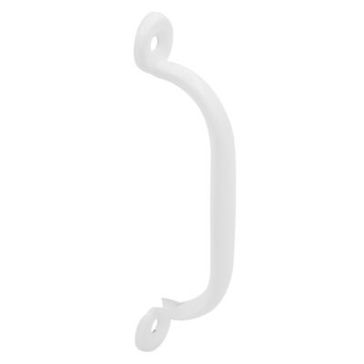 Prime-Line Storm and Screen Door Handle 4-3/4 in. (4 in. Hole Center) with Screws, White, 1 pk.