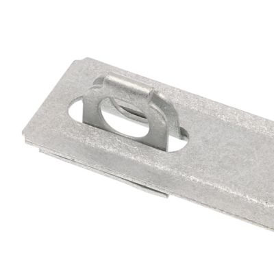 Image showing  Door & Gate Safety Hasp Hinge Latch with Fixed Staple 4-3/8 in. with Screws Galvanized with Solid Brass Pin, 1 pk.