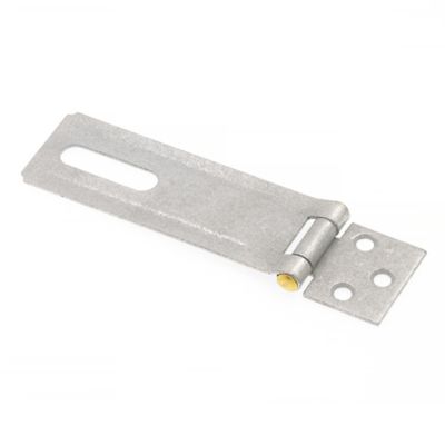Image showing  Door & Gate Safety Hasp Hinge Latch with Fixed Staple 4-3/8 in. with Screws Galvanized with Solid Brass Pin, 1 pk.