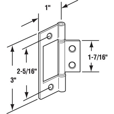 Image showing 1 th Prime-Line Bi-fold Door Non-Mortise Hinge, Bronze, 1 pk.