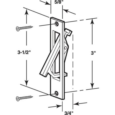 Image showing 1 th Prime-Line Pocket Door Edge Flush Mortise Pull, Bronze, 1 pk.