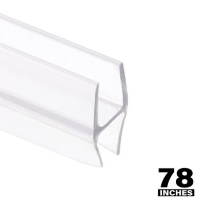 Image showing  1/4 in. Glass Shower Door H Bottom Seal or Vertical Side Seal, Clear, 78 in., Fits Frameless Door, 1 pk.