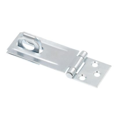 Image showing  Door and Gate, Safety Hasp Hinge Latch with Fixed Staple 3-1/4 in. with Screws, Zinc Plated, Single Pack