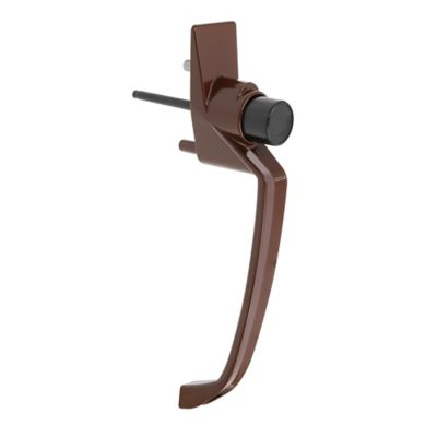 Prime-Line Storm & Screen Door Push Button H&le Set with Interior Latch 1-1/2 in. Hole Center, Strike & Screws, Brown, 1 pk.