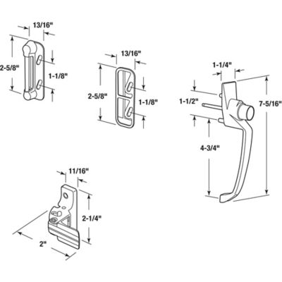 Image showing  Storm & Screen Door Push Button H&le Set with Interior Latch 1-1/2 in. Hole Center, Strike & Screws, Brown, 1 pk.
