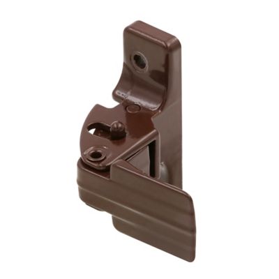 Image showing  Storm & Screen Door Push Button H&le Set with Interior Latch 1-1/2 in. Hole Center, Strike & Screws, Brown, 1 pk.
