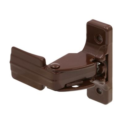Image showing  Storm & Screen Door Push Button H&le Set with Interior Latch 1-1/2 in. Hole Center, Strike & Screws, Brown, 1 pk.