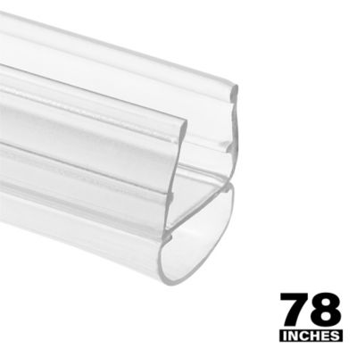 Image showing  1/2 in. Glass Shower Door Bulb Vertical Side Seal, Clear, 78 in., Fits Frameless Door, 1 pk.