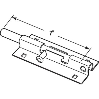 Image showing 7 th Prime-Line Door and Gate, Extra Heavy Duty Slide Barrel Bolt Latch 7 in. with Screws, Zinc Plated, Rust Resistant, Single Pack