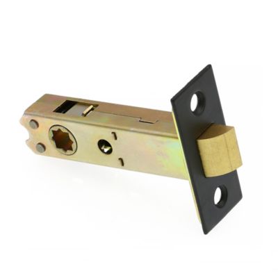 Image showing 5 th Prime-Line Passage Door Latch Set, Glass Knob with Latch Bolt Matte Black Finish, Vintage, 1 pk.
