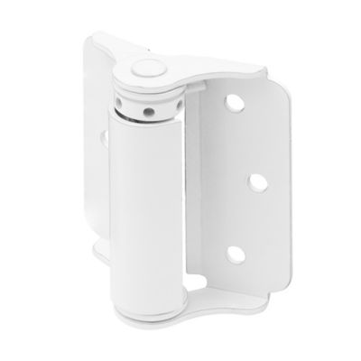 Image showing  Storm and Screen Door 2-Self Closing and 1-Adjustable Hinge Set 2-3/4 in. with Screws, White, 3 pk.