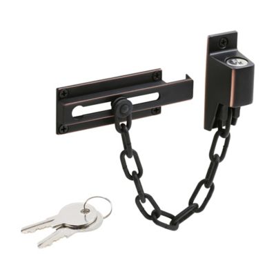Prime-Line Chain Door Guard, Square Corners, Keyed, Bronze, Single Pack