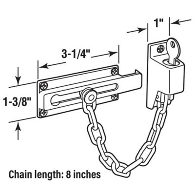Image showing  Chain Door Guard, Square Corners, Keyed, Bronze, Single Pack