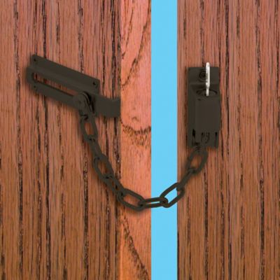 Image showing  Chain Door Guard, Square Corners, Keyed, Bronze, Single Pack