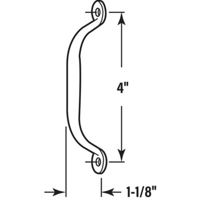 Image showing  Storm and Screen Door Handle 4-3/4 in. (4 in. Hole Center) with Screws, Zinc Plated, 1 pk.