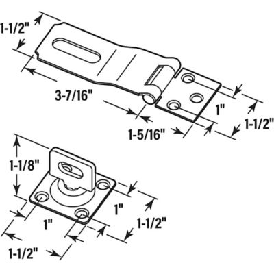 Image showing  Door and Gate, Safety Hasp Hinge Latch with Swivel Staple 3-1/2 in. with Screws, Matte Black, Single Pack