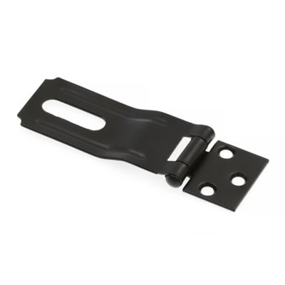 Image showing  Door and Gate, Safety Hasp Hinge Latch with Swivel Staple 3-1/2 in. with Screws, Matte Black, Single Pack