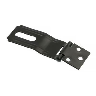 Image showing  Door and Gate, Safety Hasp Hinge Latch with Swivel Staple 3-1/2 in. with Screws, Matte Black, Single Pack