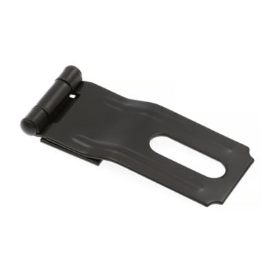 Image showing  Door and Gate, Safety Hasp Hinge Latch with Swivel Staple 3-1/2 in. with Screws, Matte Black, Single Pack