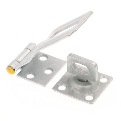 Prime-Line Door & Gate, Safety Hasp Hinge Latch with Fixed Staple 1-3/4 in. with Screws, Galv. with Solid Brass Pin, Single Pack
