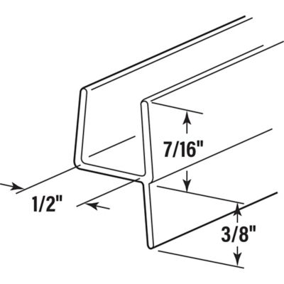 Image showing 1 th Prime-Line 1/2 in. Glass Shower Door Y Vertical Side Seal, 78 in., Fits Frameless Door, 1 pk.