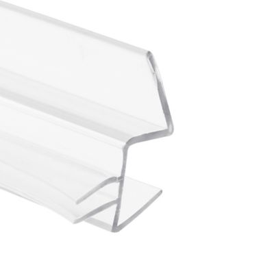 Image showing 2 th Prime-Line Frameless Shower Door Bottom Seal for 1/2 in. Thick Glass Doors, Dual Flap and 45 Degree Drip Guard, 1 pk.