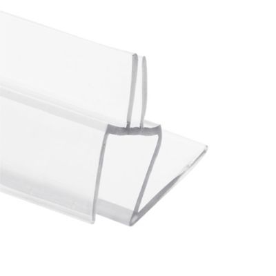 Image showing 3 th Prime-Line Frameless Shower Door Bottom Seal for 1/2 in. Thick Glass Doors, Dual Flap and 45 Degree Drip Guard, 1 pk.