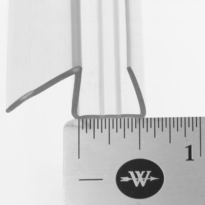 Image showing 4 th Prime-Line Frameless Shower Door Bottom Seal for 1/2 in. Thick Glass Doors, Dual Flap and 45 Degree Drip Guard, 1 pk.