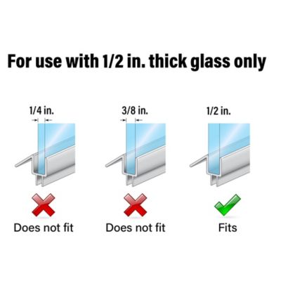 Image showing 5 th Prime-Line Frameless Shower Door Bottom Seal for 1/2 in. Thick Glass Doors, Dual Flap and 45 Degree Drip Guard, 1 pk.