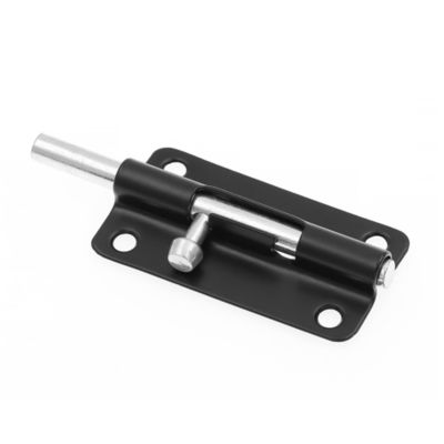 Image showing  Door and Gate, Slide Barrel Bolt Latch 4 in. with Screws, Matte Black, Single Pack