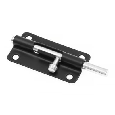 Image showing  Door and Gate, Slide Barrel Bolt Latch 4 in. with Screws, Matte Black, Single Pack
