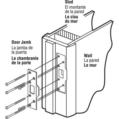 Image showing  Maximum Security Deadbolt Tab Strike 7-7/8 H x 1-1/4 W in. with Fasteners, Matte Black, Single Pack
