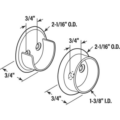 Image showing  Closet Pole Sockets, Fits 1-3/8 in. Diameter Pole, Metal, Matte Black Finish, 1 pk.