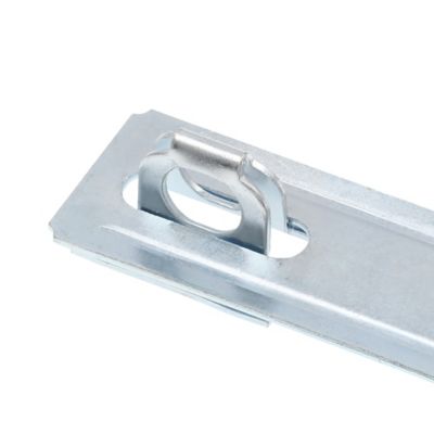 Image showing  Door and Gate Safety Hasp Hinge Latch with Fixed Staple 4-3/8 in. with Screws Zinc Plated, Single Pack