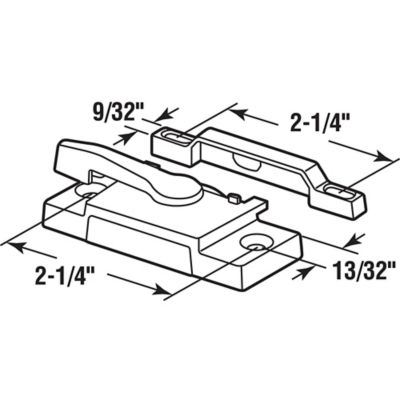 Image showing  Vinyl Window Sash Lock with Keepers, Matte Black, 1 pk.