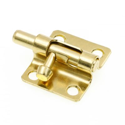 Image showing  Door and Gate, Slide Barrel Bolt Latch 2 in. with Screws, Brass Plated, Single Pack