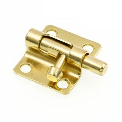 Image showing  Door and Gate, Slide Barrel Bolt Latch 2 in. with Screws, Brass Plated, Single Pack