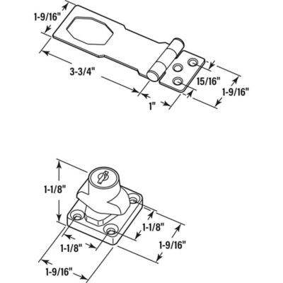 Image showing  Door and Gate Safety Hasp Hinge Latch with Keyed Twist Knob Lock 3-3/4 in. with Screws Matte Black, Single Pack