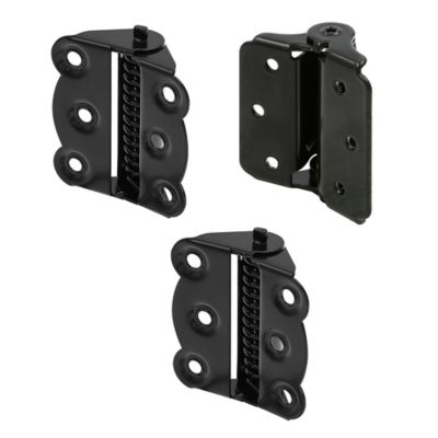 Image showing  Storm and Screen Door 2-Self Closing and 1-Adjustable Hinge Set 2-3/4 in. with Screws, Black, 3 pk.