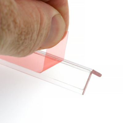 Image showing 3 th Prime-Line 1/2 x 1/2 in. Shower Door L Vertical Jamb Seal with Peel & Stick Tape, Clear, 78 in., Frameless Door Jamb, 1 pk.