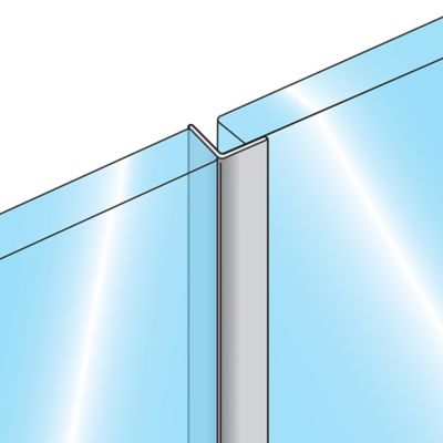Image showing 5 th Prime-Line 1/2 x 1/2 in. Shower Door L Vertical Jamb Seal with Peel & Stick Tape, Clear, 78 in., Frameless Door Jamb, 1 pk.