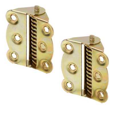 Image showing  Storm and Screen Door Self Closing Hinge Set 2-3/4 in. with Screws, Brass Plated, 2 pk.