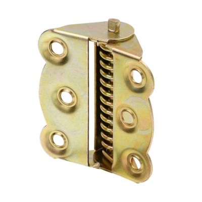 Image showing  Storm and Screen Door Self Closing Hinge Set 2-3/4 in. with Screws, Brass Plated, 2 pk.
