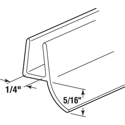 Image showing 1 th Prime-Line Frameless Shower Door Bottom Seal for 1/4 in. Thick Glass Doors, Single Flap, 36 in., Clear Vinyl, 1 pk.
