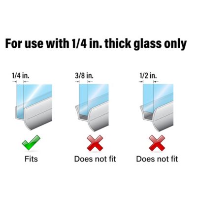 Image showing 6 th Prime-Line Frameless Shower Door Bottom Seal for 1/4 in. Thick Glass Doors, Single Flap, 36 in., Clear Vinyl, 1 pk.