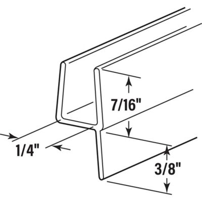 Image showing  Frameless Shower Door Bottom Seal for 1/2 in. Thick Glass Doors, Single Flap, 36 in., Clear Vinyl, 1 pk.