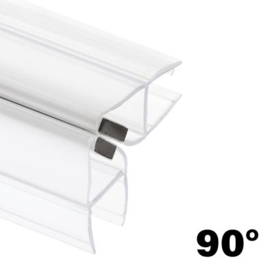 Image showing  3/8 in. Glass Shower Door 90 or 180 Degree Magnetic Vertical Side Set, Clear, 78 in., Fits Frameless Door, 2 pc.