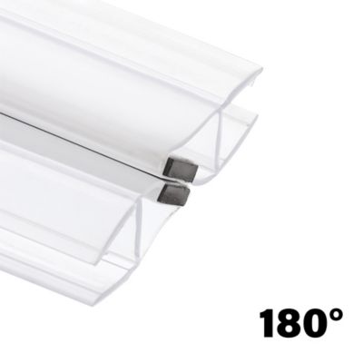 Image showing  3/8 in. Glass Shower Door 90 or 180 Degree Magnetic Vertical Side Set, Clear, 78 in., Fits Frameless Door, 2 pc.