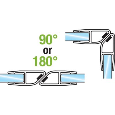 Image showing 6 th Prime-Line 3/8 in. Glass Shower Door 90 or 180 Degree Magnetic Vertical Side Set, Clear, 78 in., Fits Frameless Door, 2 pc.