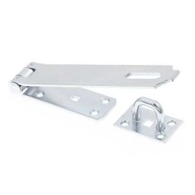 Prime-Line Door and Gate Extra Heavy Duty Safety Hasp Hinge Latch with Fixed Staple 8 in. with Screws Zinc Plated, Single Pack